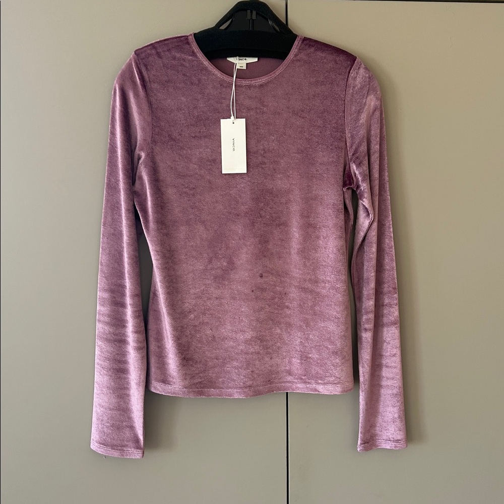 Vince women’s velour lilac pink top size M